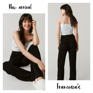 🍁New Fall🍁Francesca’s Sabrina Fluffy High Rise Black Teddy Pants